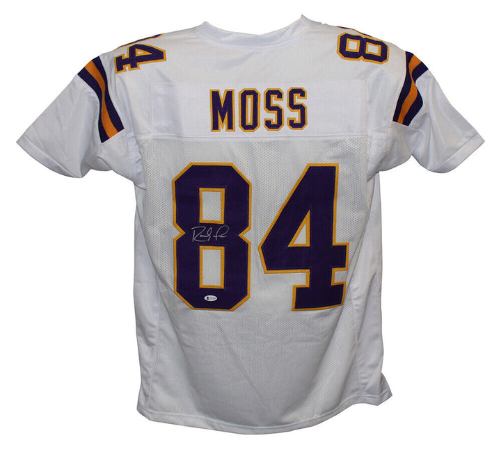 Randy Moss Autographed/Signed Pro Style White XL Jersey BAS 29994 Image 1