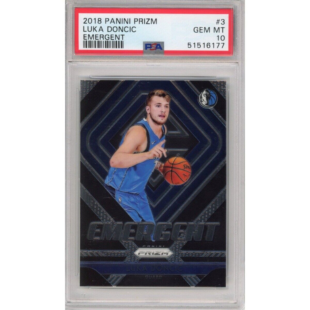 Graded 2018-19 Panini Prizm LUKA DONCIC #3 Emergent Rookie RC Card PSA 10 Image 1
