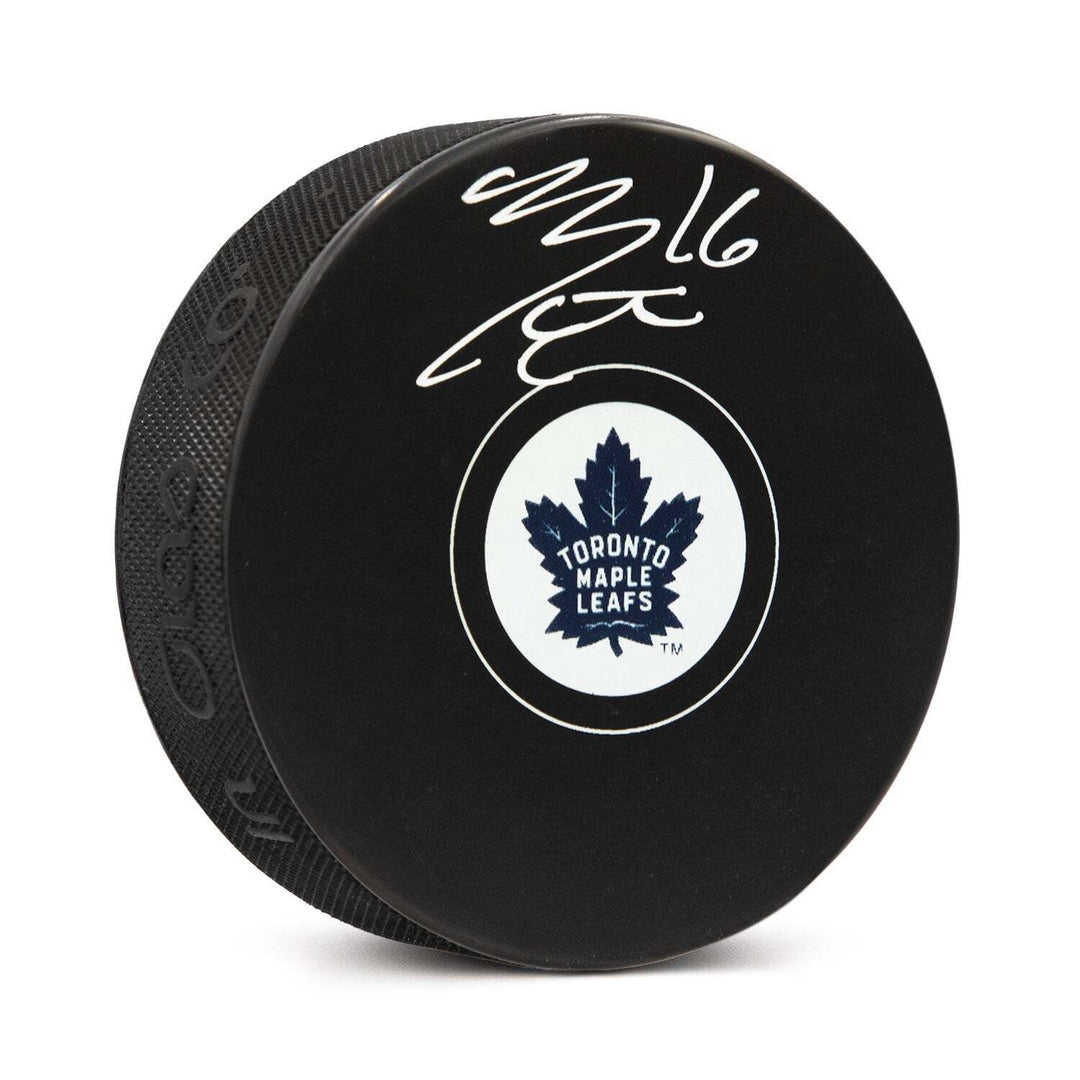 Mitch Marner Autographed Toronto Maple Leafs Hockey Puck Image 1