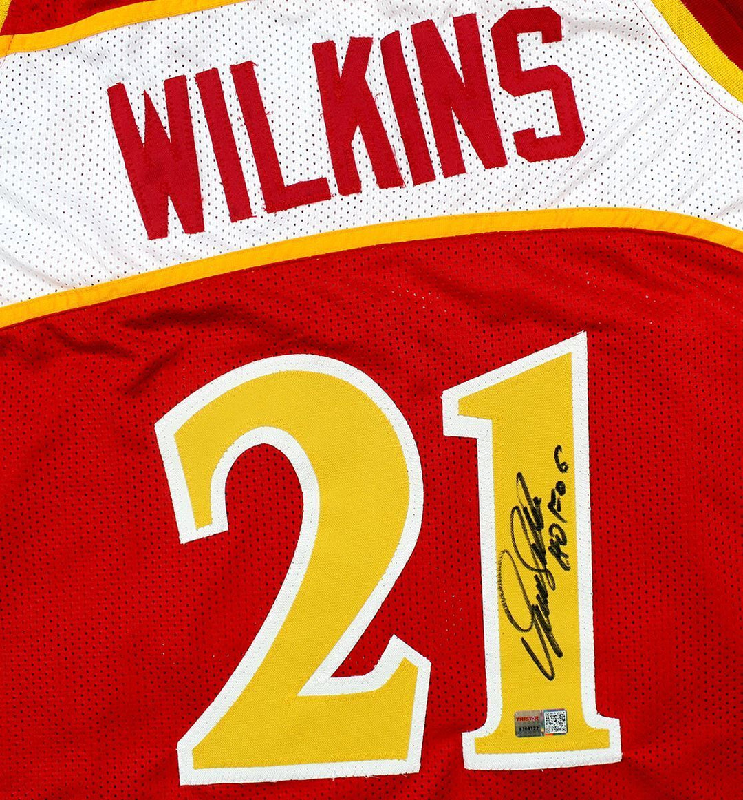 Dominique Wilkins Autographed Atlanta Hawks Red Custom Jersey HOF 06 TRISTAR Image 2