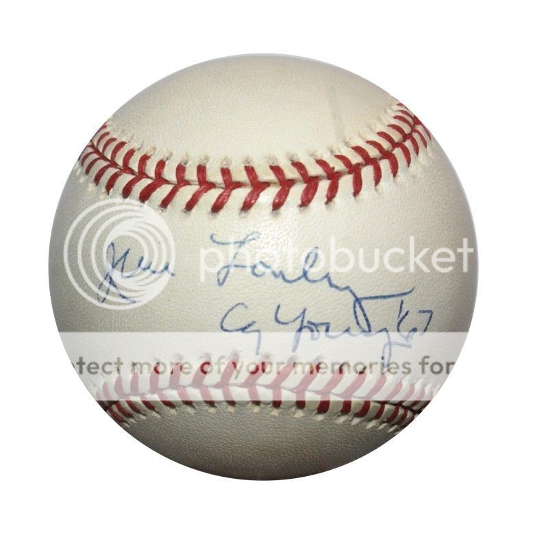 Jim Lonbord Cy 67 Psa/dna Signed American League Baseball Authentic Autograph Image 1