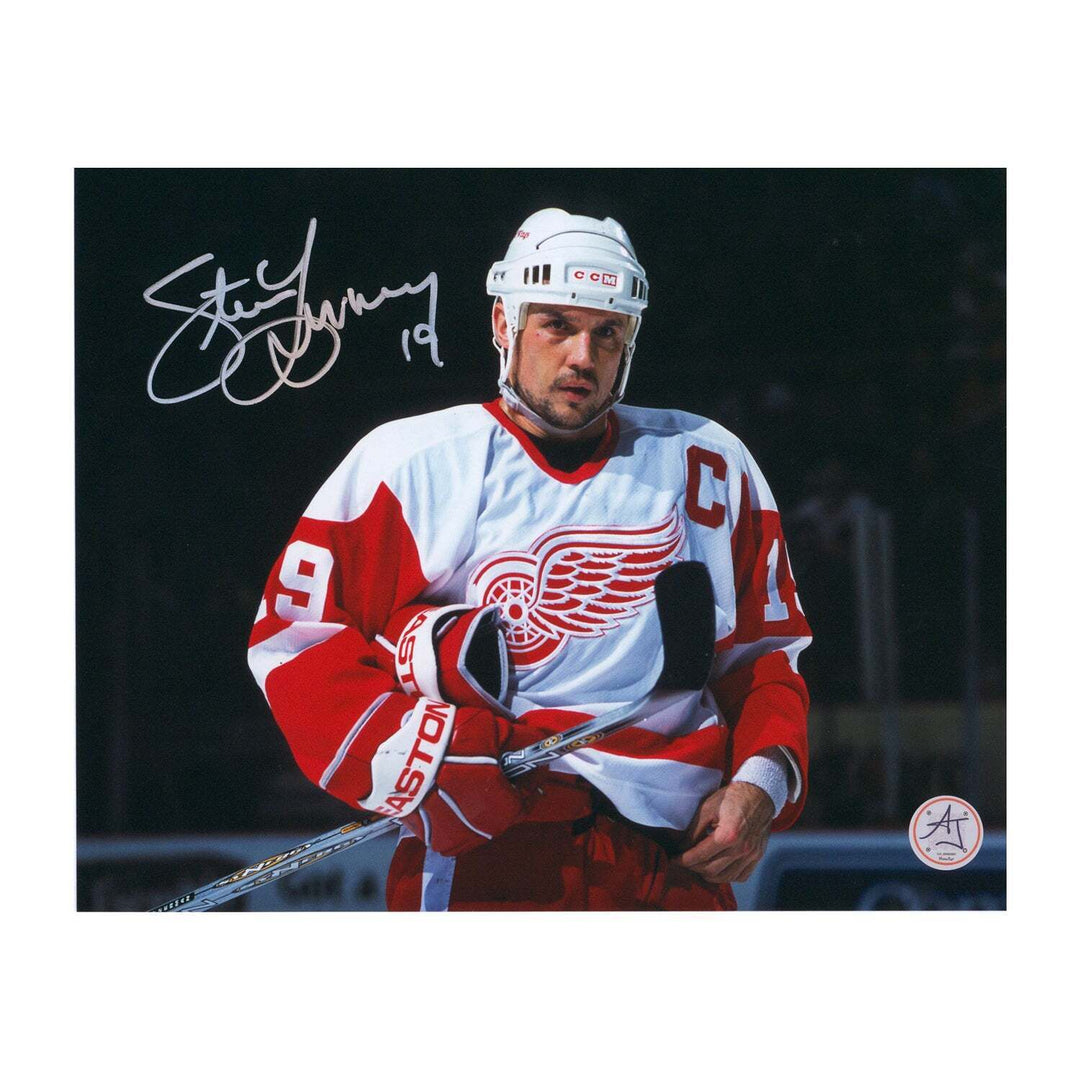 Steve Yzerman Autographed Detroit Red Wings Intensity 8x10 Photo Image 1