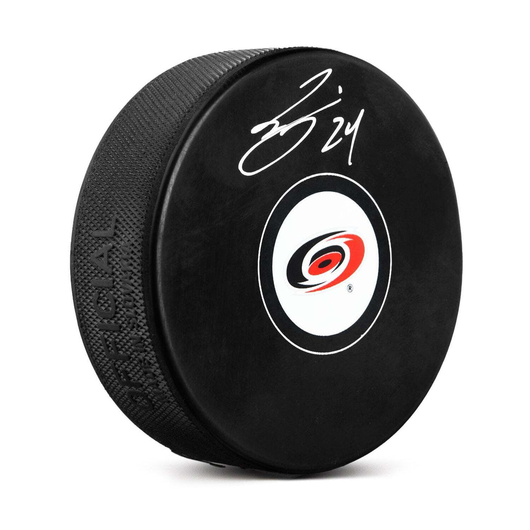 Seth Jarvis Autographed Carolina Hurricanes Hockey Puck Image 1