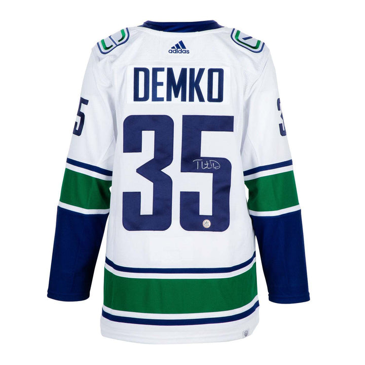 Thatcher Demko Autographed Vancouver Canucks White adidas Jersey Image 1
