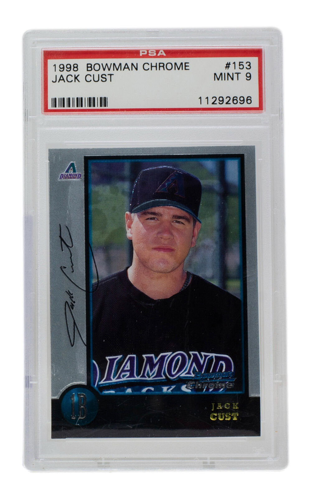 Jack Cust 1998 Bowman Chrome #153 Arizona Diamondbacks Baseball Card PSA/DNA Image 1