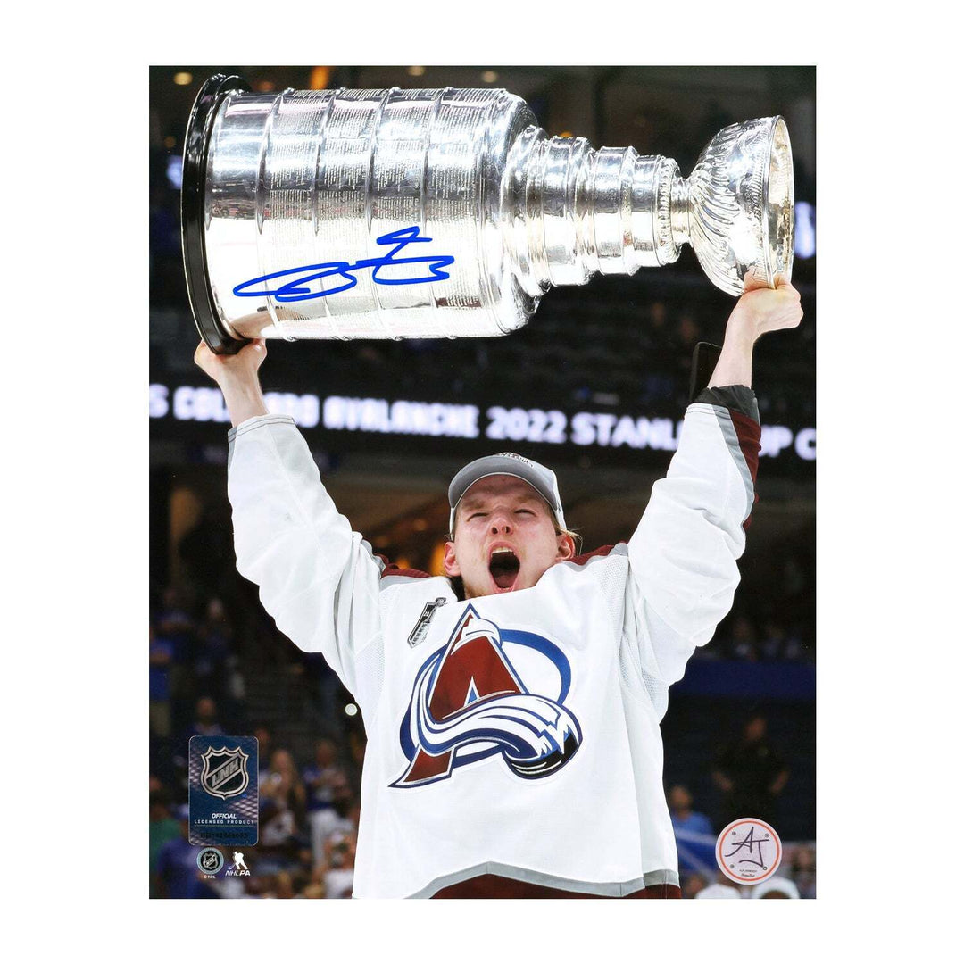 Bowen Byram Signed Colorado Avalanche 2022 Stanley Cup 8x10 Photo Image 1