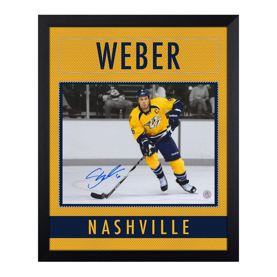 Shea Weber Signed Nashville Predators Uniform Graphic 19x23 Frame Image 1