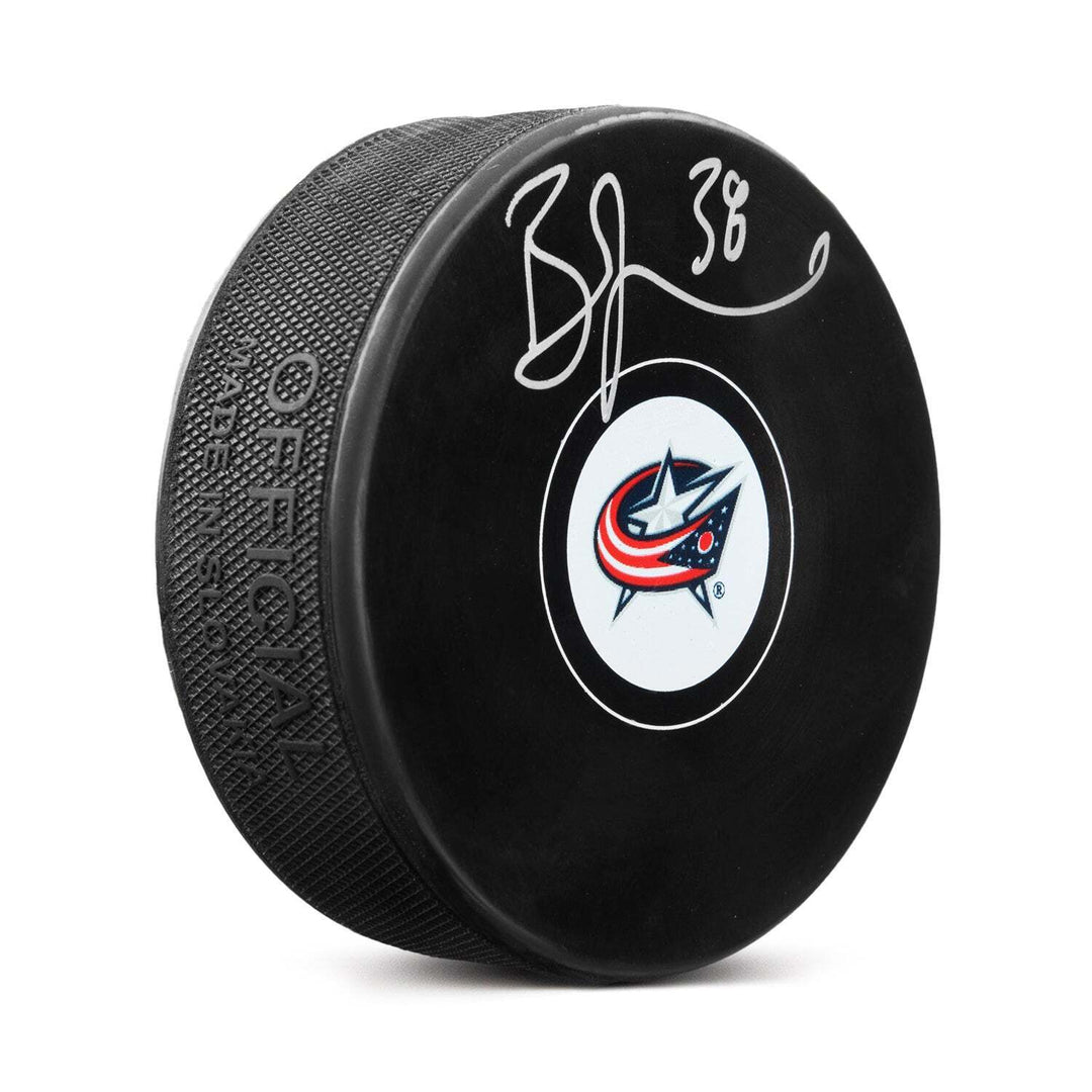 Boone Jenner Autographed Columbus Blue Jackets Hockey Puck Image 1