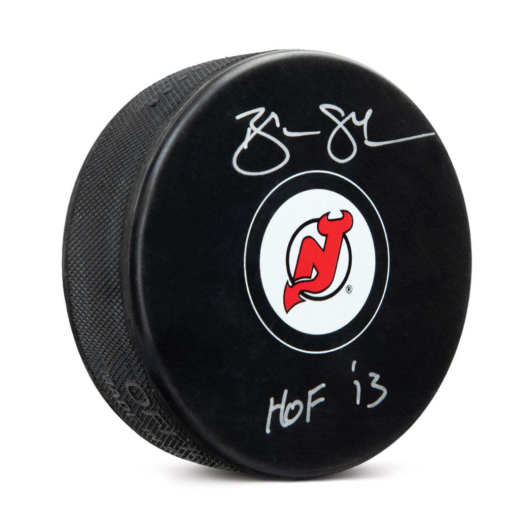 Brendan Shanahan Signed New Jersey Devils Hockey Puck with HOF Note Image 1
