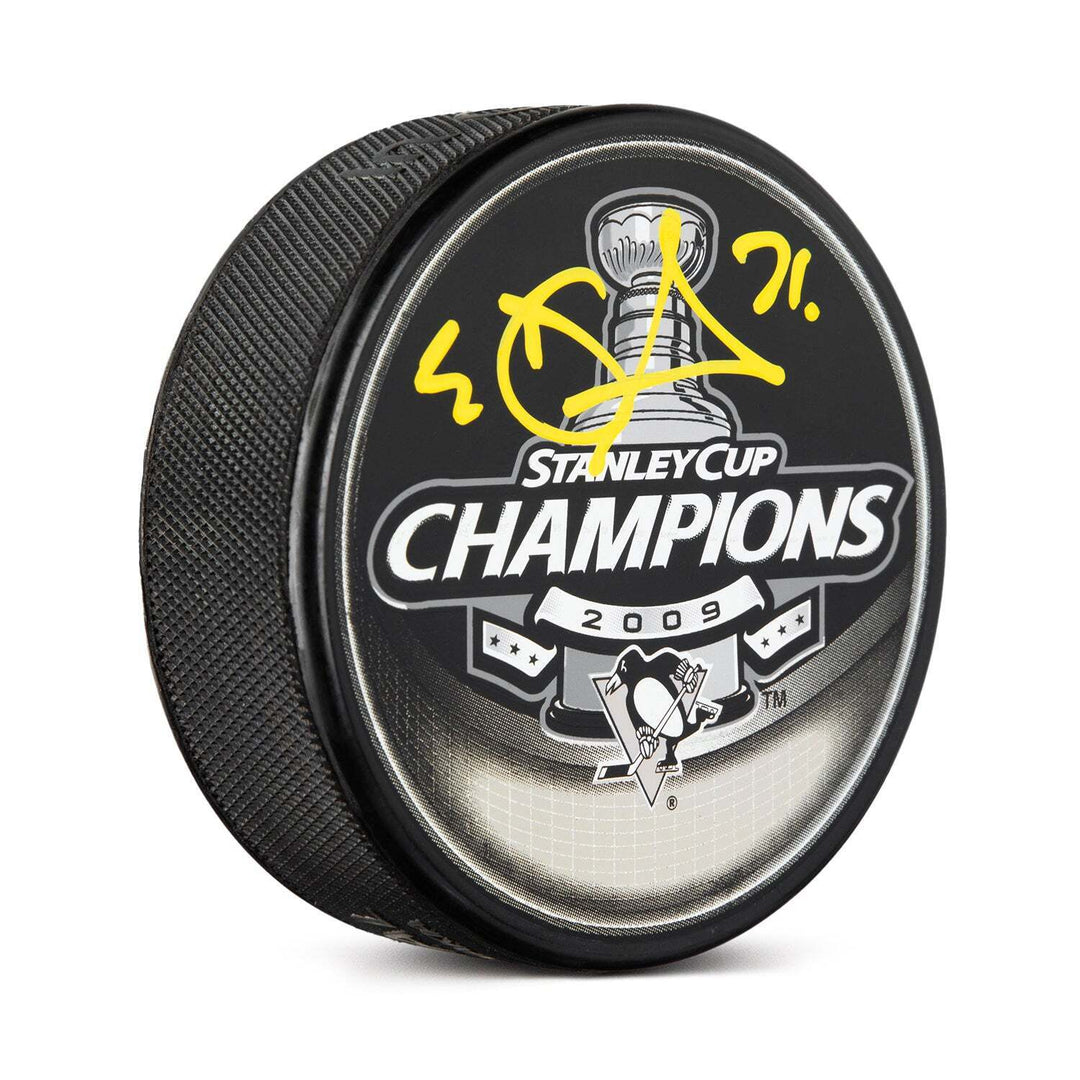 Evgeni Malkin Signed Pittsburgh Penguins 2009 Stanley Cup Champions Puck Image 1