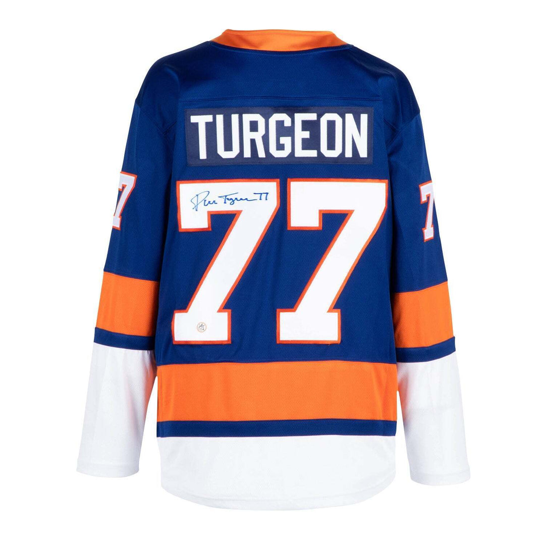Pierre Turgeon Autographed New York Islanders Blue Fanatics Jersey Image 1