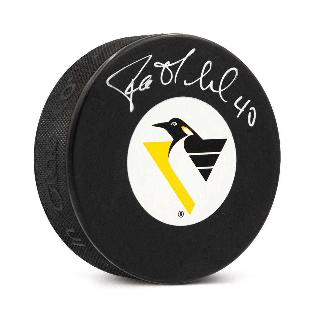 Patrick Lalime Autographed Pittsburgh Penguins Hockey Puck Image 1