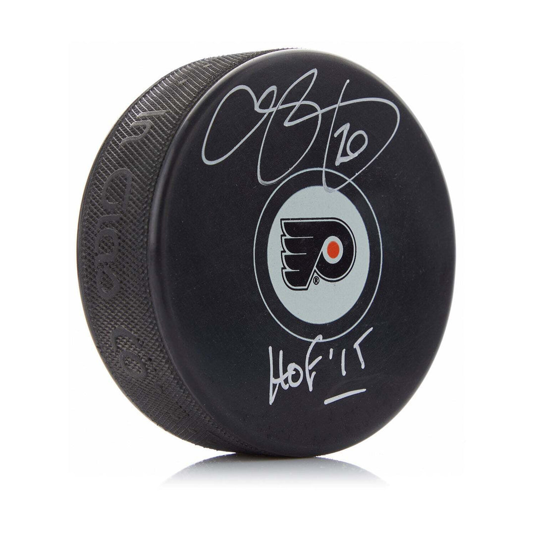 Chris Pronger Autographed Philadelphia Flyers Puck with HOF Note Image 1