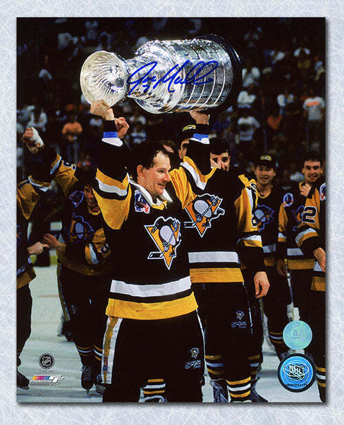 Joe Mullen Pittsburgh Penguins Autographed Stanley Cup 8x10 Photo Image 1