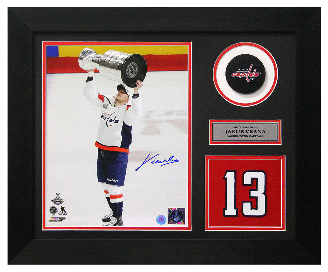 Jakub Vrana Washington Capitals Signed Stanley Cup 20x24 Number Frame Image 1