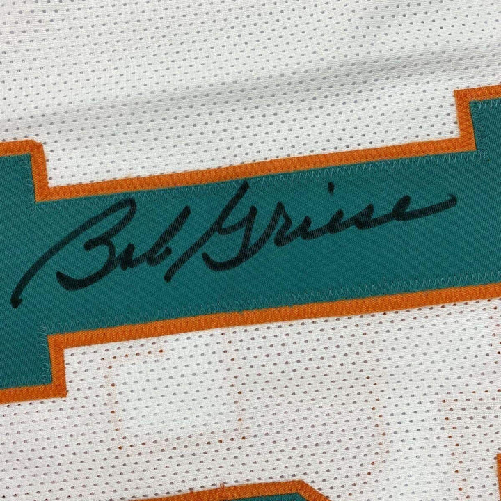 FRAMED Autographed/Signed BOB GRIESE 33x42 Miami White Jersey JSA COA Auto Image 2