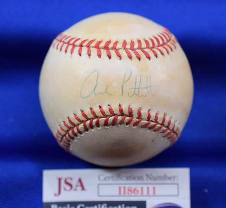 Andy Pettitte JSA Coa autograph 1996 World Series Signed Baseball Image 1
