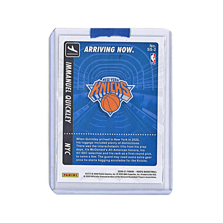 Immanuel Quickley New York Knicks Autographed Panini Arriving Now Rookie Card