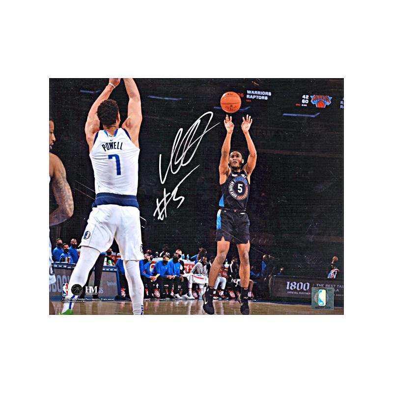 Immanuel Quickley New York Knicks Autographed Shooting Jumpshot vs Mavericks 8x10 Photo