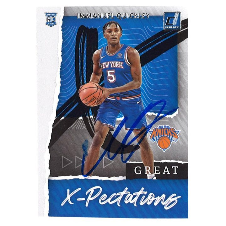 Immanuel Quickley New York Knicks Autographed Donruss Great X-Pectations Rookie Card