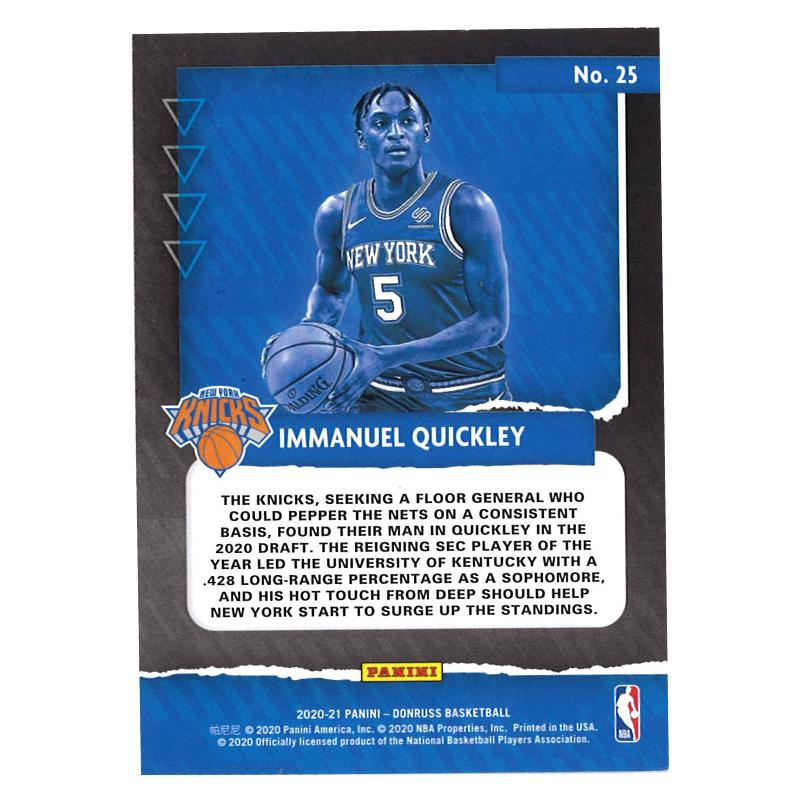 Immanuel Quickley Signed Autograph Rated Rookie Prizm RC - NBA - Knicks -  NYC
