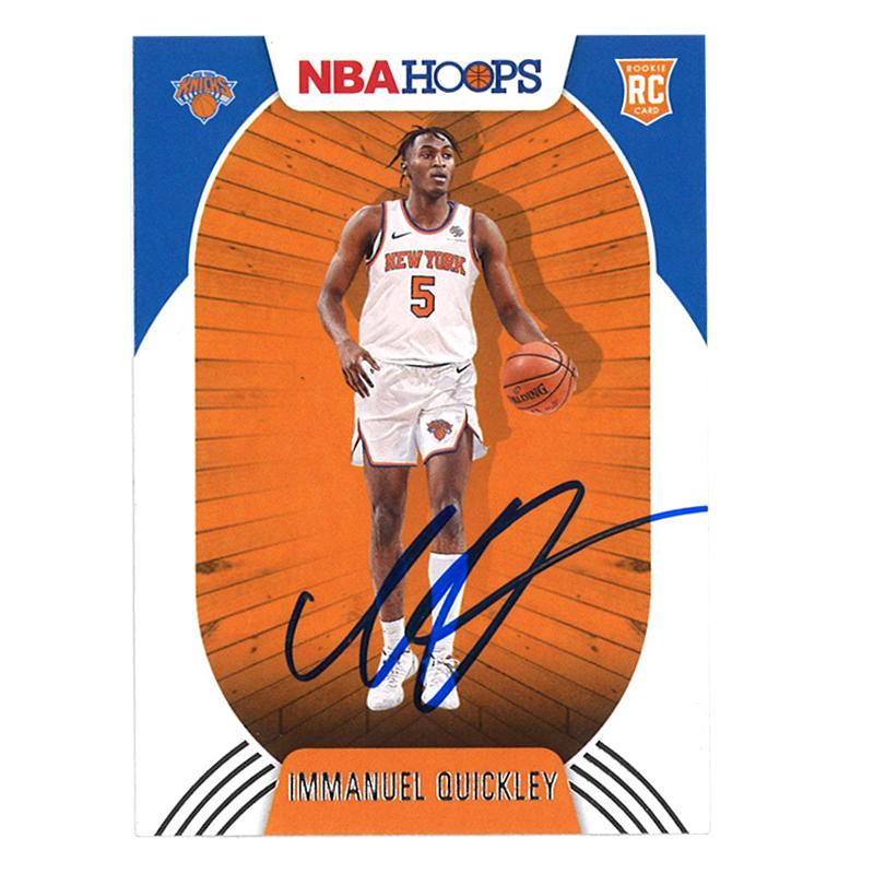 Immanuel Quickley New York Knicks Autographed Panini NBA Hoops Rookie Card