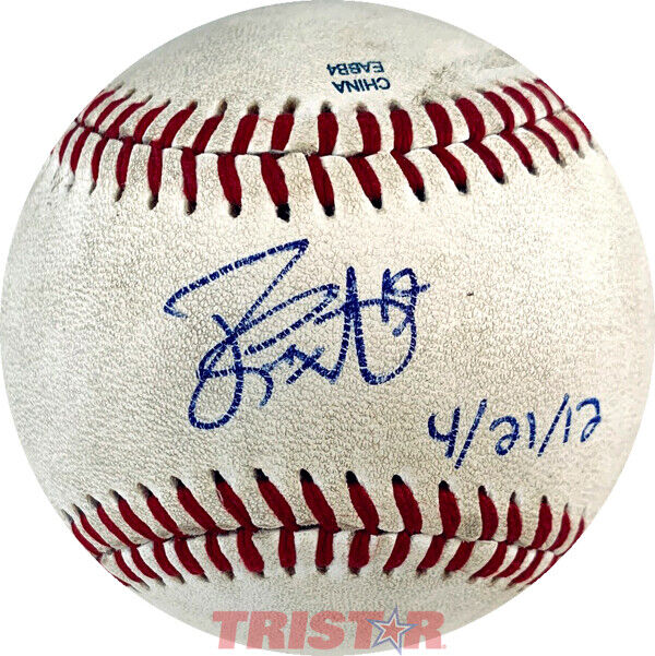 JAMES PAXTON SIGNED SL BASEBALL INSCRIBED 4/21/2012 TRISTAR - SEATTLE MARINERS Image 1