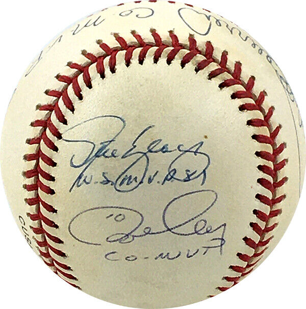 RON CEY, PEDRO GUERRERO & STEVE YEAGER SIGNED BASEBALL INSCRIBED 81 WS COMVP PSA Image 1