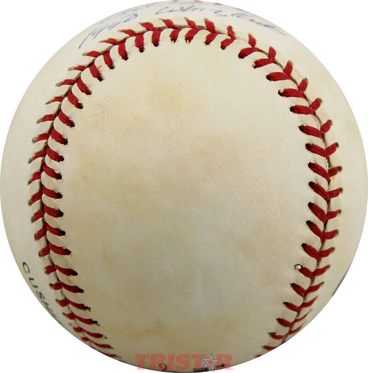 Richie Ashburn Autographed Vintage Rawlings NL Baseball PSA Phillies HOF Image 3