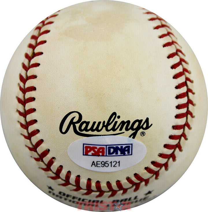 Richie Ashburn Autographed Vintage Rawlings NL Baseball PSA Phillies HOF Image 4