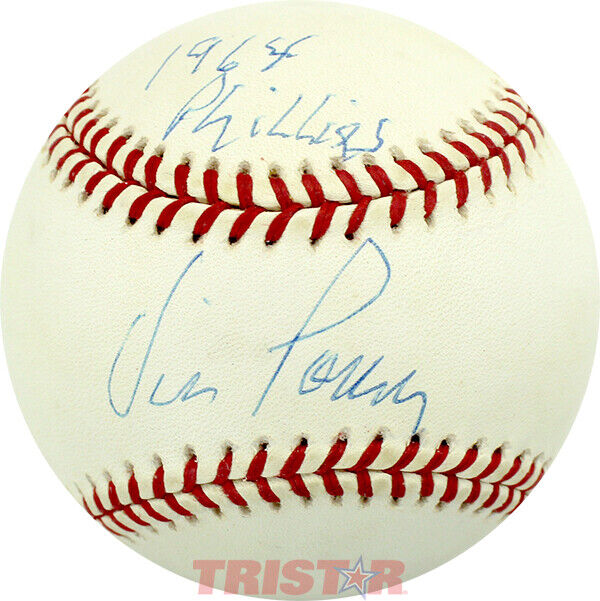 VIC POWER SIGNED AUTOGRAPHED NL BASEBALL INSCRIBED 1964 PHILLIES PSA Image 1