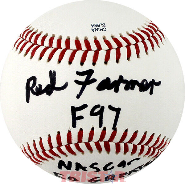 Red Farmer Signed Autographed SL Baseball F97 NASCAR 50 Greatest 752 Wins PSA Image 1
