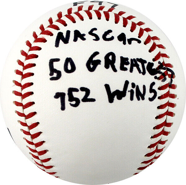 Red Farmer Signed Autographed SL Baseball F97 NASCAR 50 Greatest 752 Wins PSA Image 2