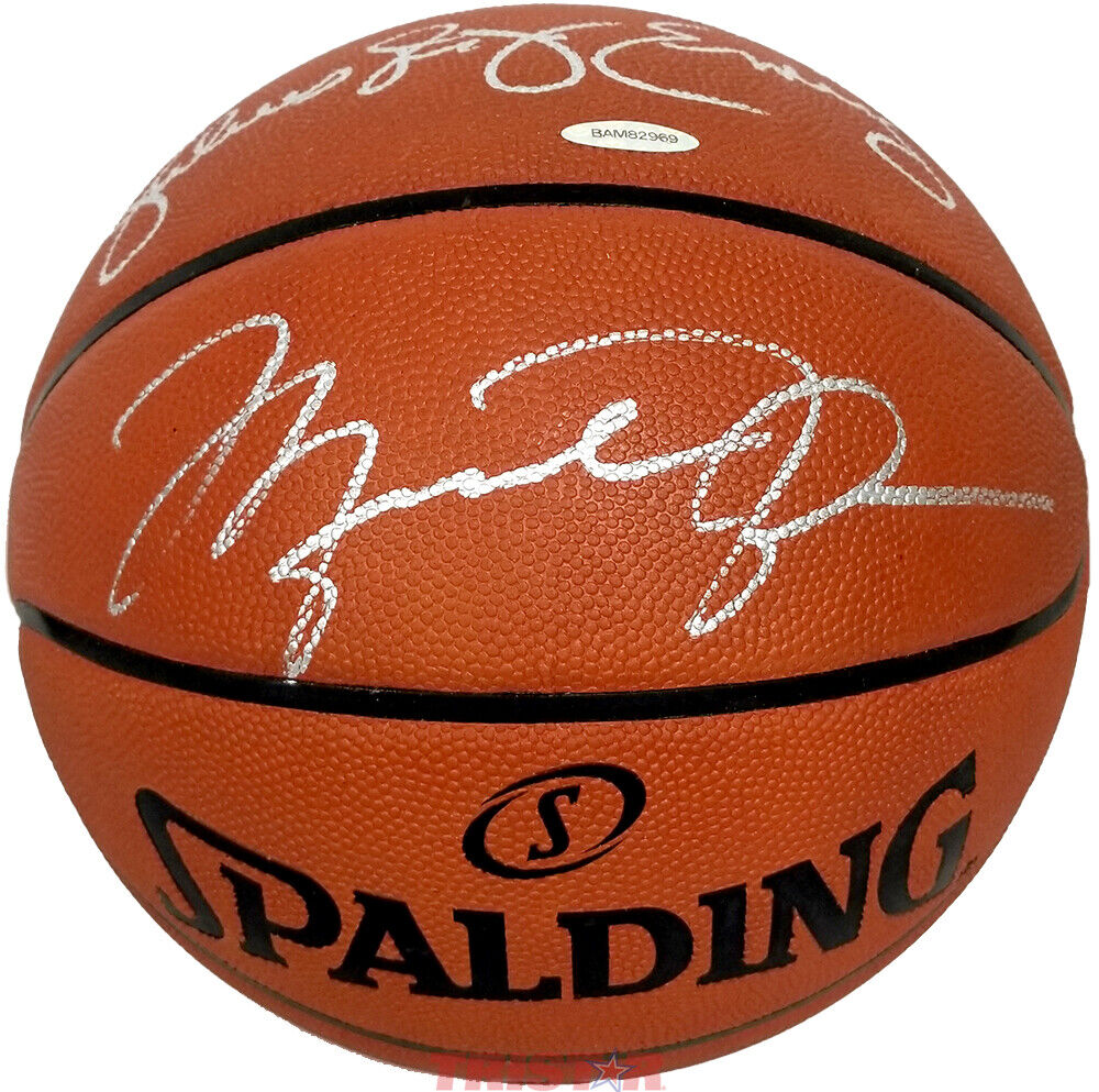 Michael Jordan & Julius Erving Autographed Official NBA Basketball Upper Deck Image 2