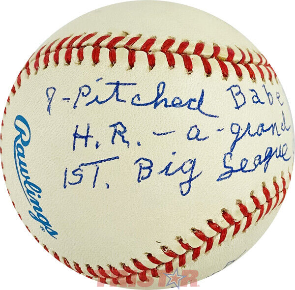 PAUL HOPKINS AUTOGRAPHED AL BASEBALL INSCRIBED PITCHED BABE RUTH'S 59TH HR PSA Image 2