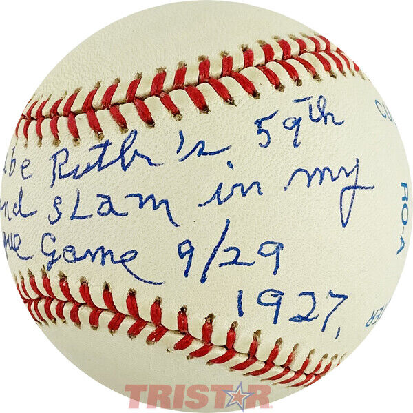 PAUL HOPKINS AUTOGRAPHED AL BASEBALL INSCRIBED PITCHED BABE RUTH'S 59TH HR PSA Image 3