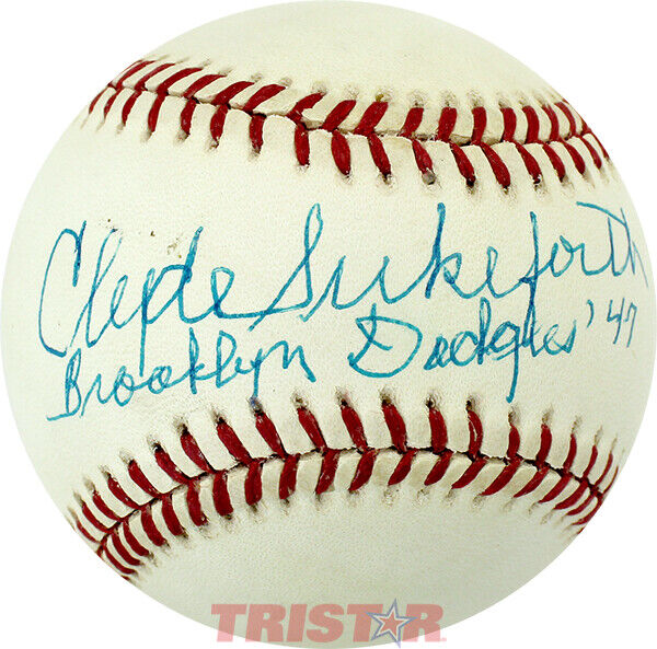 CLYDE SUKEFORTH SIGNED AUTOGRAPHED BASEBALL INSCRIBED BROOKLYN DODGERS PSA Image 1
