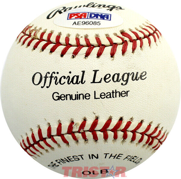 GENE GREEN SIGNED AUTOGRAPHED OFFICIAL LEAGUE BASEBALL PSA - CARDINALS, INDIANS Image 2