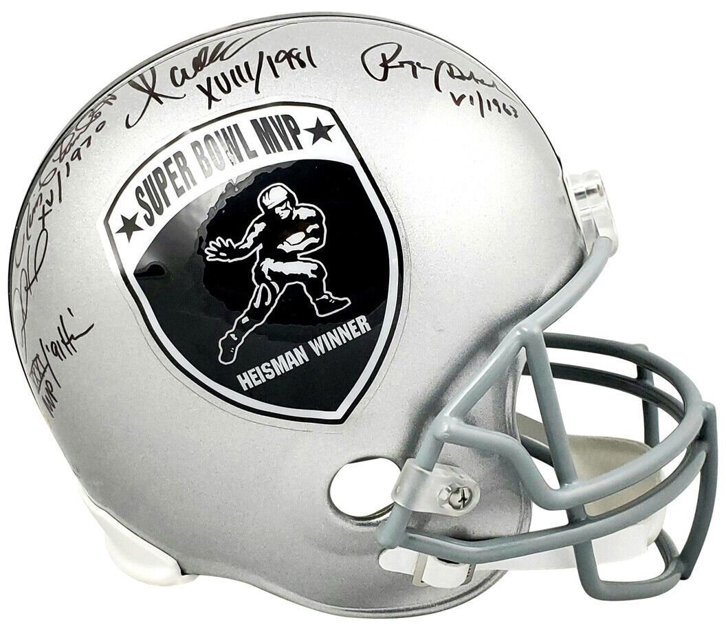 Staubach Allen Plunkett Howard Autographed SB MVPs Heisman Winners FS Helmet JSA Image 1