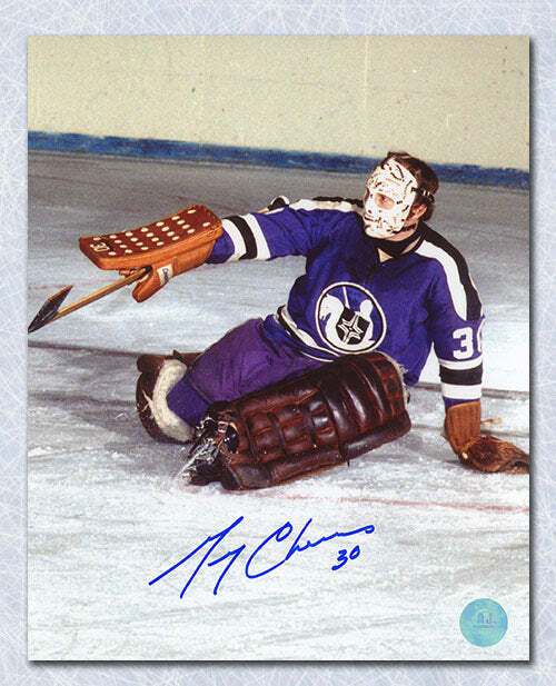 Gerry Cheevers Cleveland Crusaders Autographed WHA Hockey 8x10 Photo Image 1