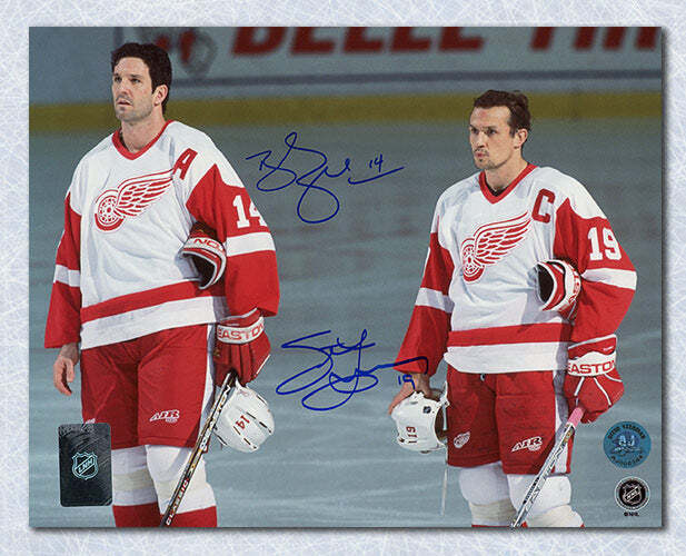 Steve Yzerman & Brendan Shanahan Detroit Red Wings Dual Signed 8x10 Photo Image 1