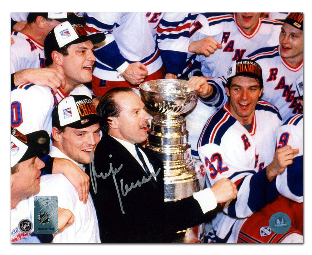 Mike Keenan New York Rangers Autographed Stanley Cup 8x10 Photo Image 1