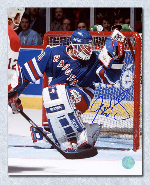 Glenn Healy New York Rangers Autographed Glove Save 8x10 Photo Image 1