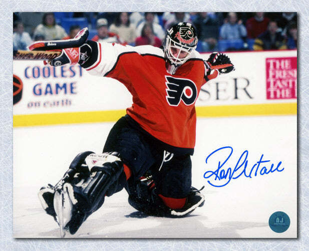 Ron Hextall Philadelphia Flyers Autographed Kick Save 8x10 Photo Image 1