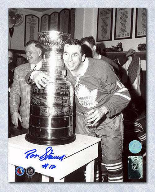 Ron Stewart Toronto Maple Leafs Autographed Stanley Cup 8x10 Photo Image 1