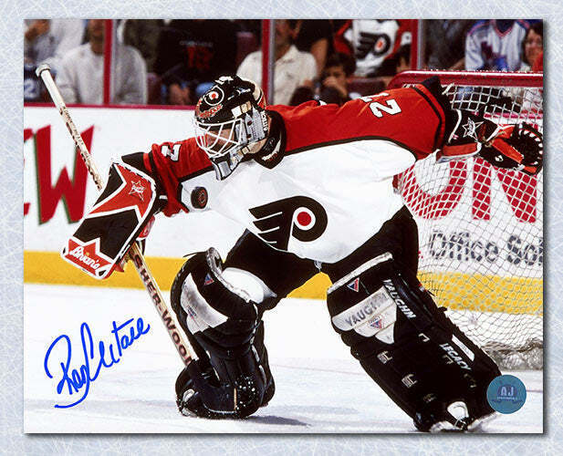 Ron Hextall Philadelphia Flyers Autographed Blocker Save 8x10 Photo Image 1