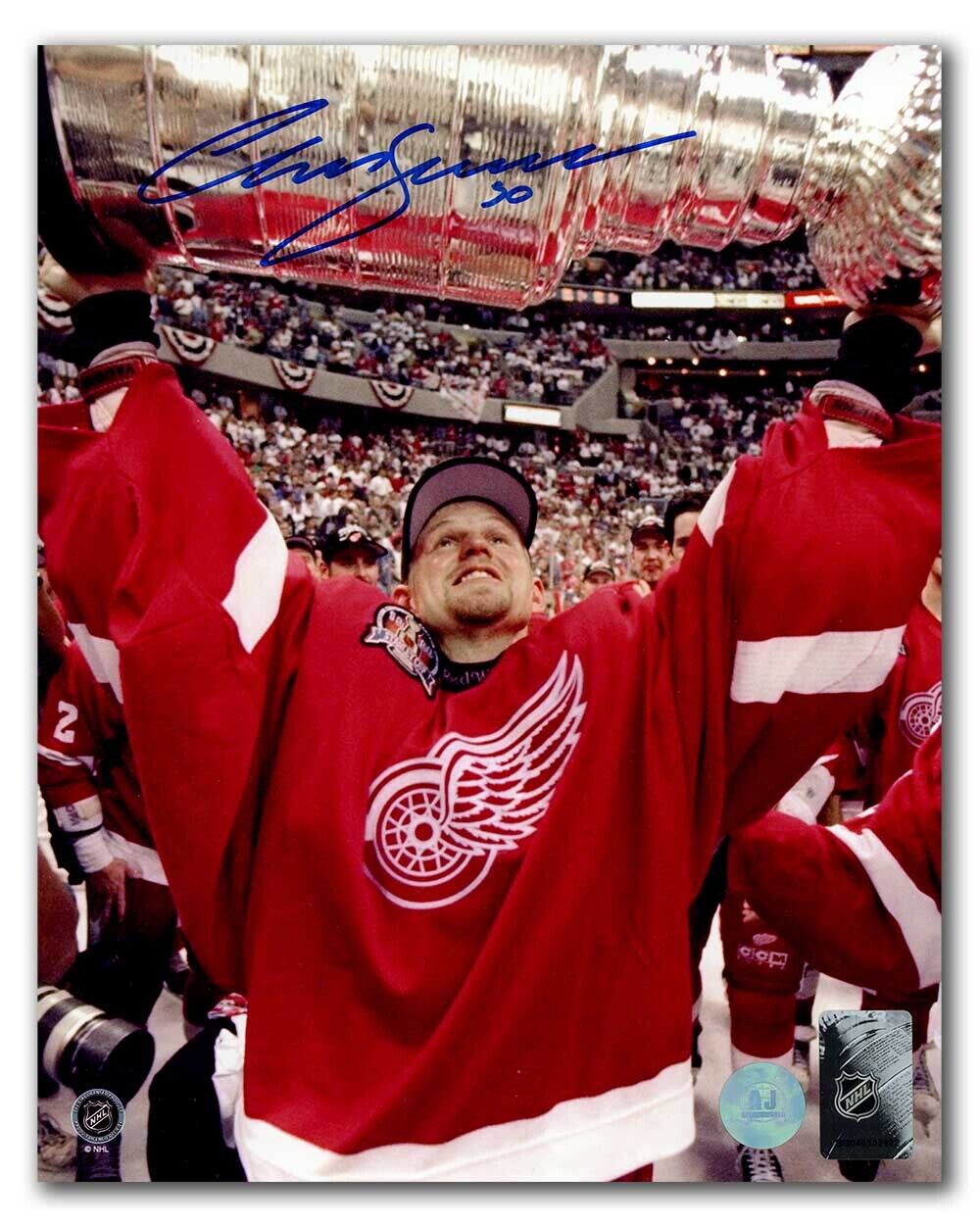 Chris Osgood Detroit Red Wings Autographed 1998 Stanley Cup 8x10 Photo Image 1