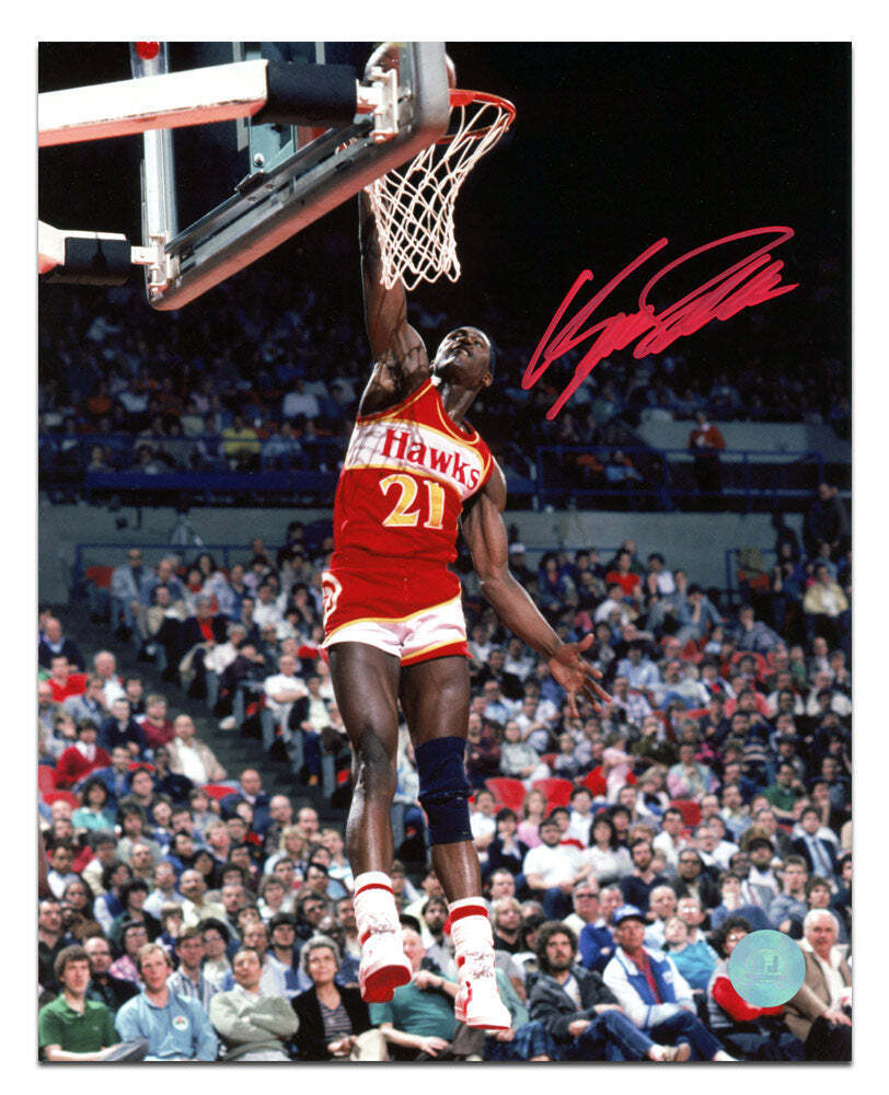 Dominique Wilkins Atlanta Hawks Autographed Basketball 8x10 Photo Image 1