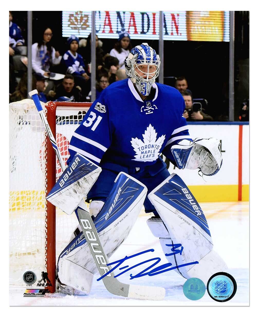 Frederik Andersen Toronto Maple Leafs Autographed Action 8x10 Photo Image 1