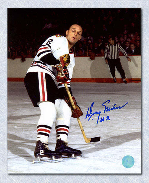 Doug Mohns Chicago Blackhawks Signed Hockey 8x10 Photo Image 1